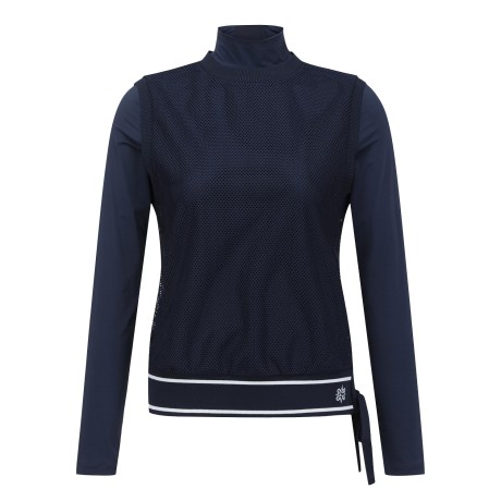 여성 메쉬 레이어 스트랩 냉감 긴팔 티셔츠