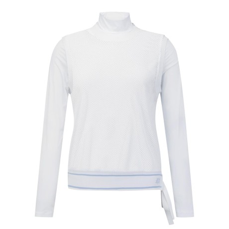 여성 메쉬 레이어 스트랩 냉감 긴팔 티셔츠