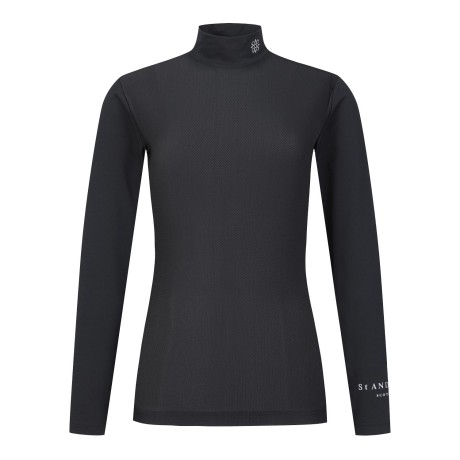 여성 텍스처 블록 로고 긴팔 티셔츠