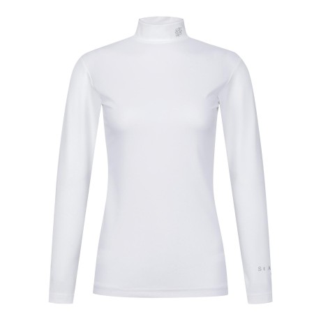 여성 텍스처 블록 로고 긴팔 티셔츠