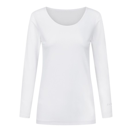 여성 저지 믹스 U넥 긴팔 티셔츠