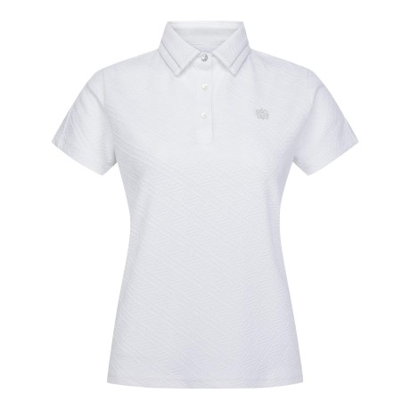 여성 아가일 조직 칼라 반팔 티셔츠