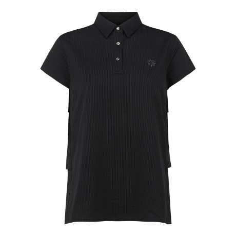 여성 시어서커 백 티어드 칼라 티셔츠