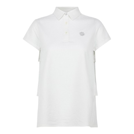 여성 시어서커 백 티어드 칼라 티셔츠