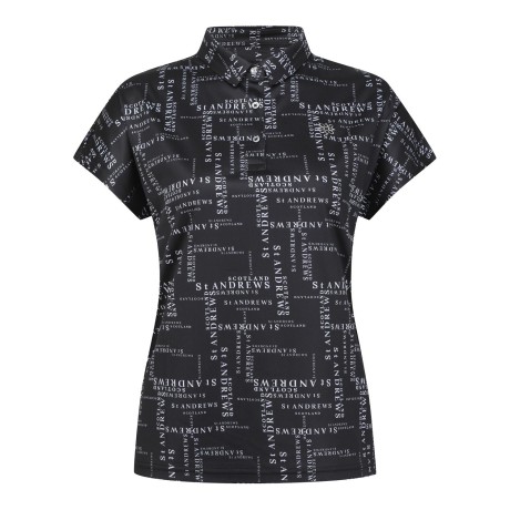 여성 로고 패턴 칼라 반팔 티셔츠