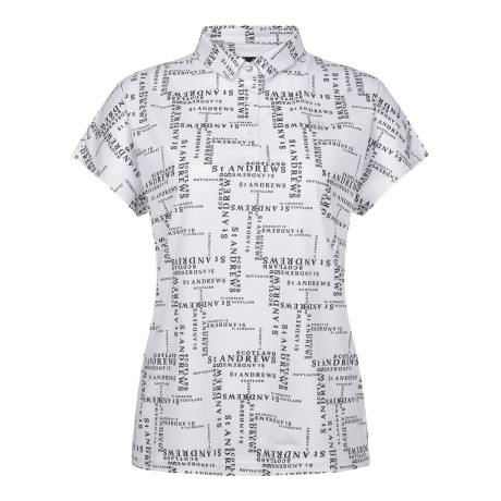 여성 로고 패턴 칼라 반팔 티셔츠