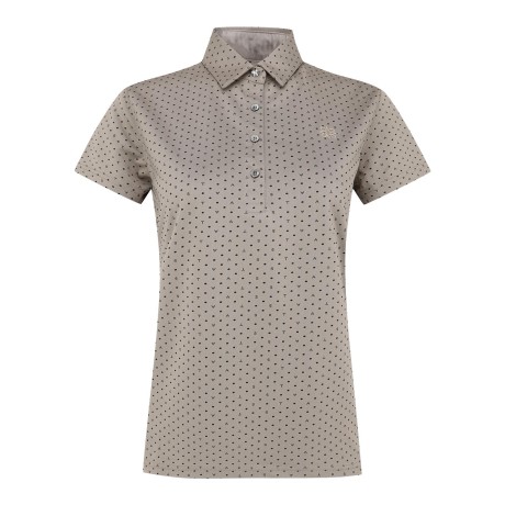 여성 로고 도트 패턴 칼라 반팔 티셔츠