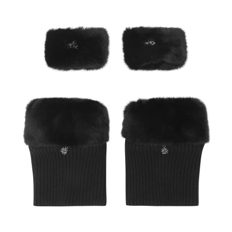 여성 별 심볼 퍼 손목 워머 & 니트 레그 워머