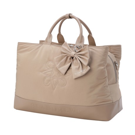 여성 리본 로고 스티치 보스턴백