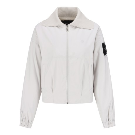 여성 니트 와이드 칼라 집업 점퍼