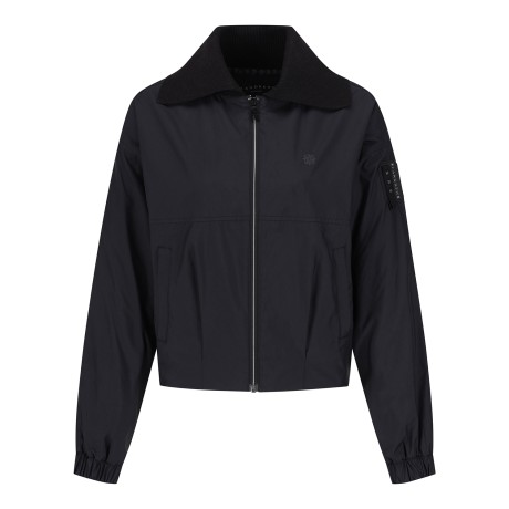 여성 니트 와이드 칼라 집업 점퍼