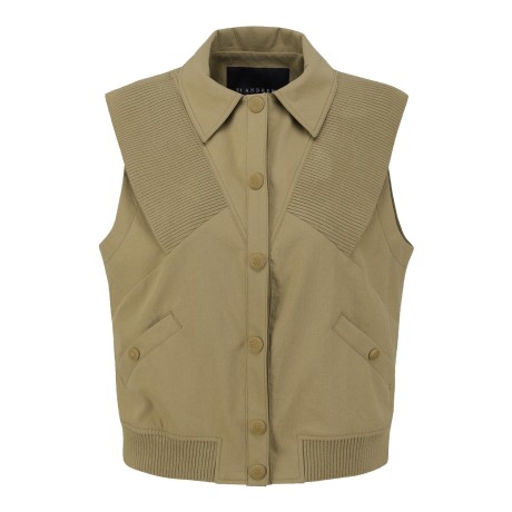 여성 니트 패널 칼라 베스트