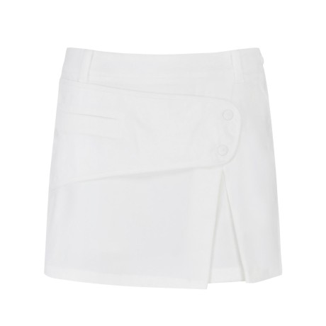 여성 버튼 패널 벨벳 큐롯 스커트