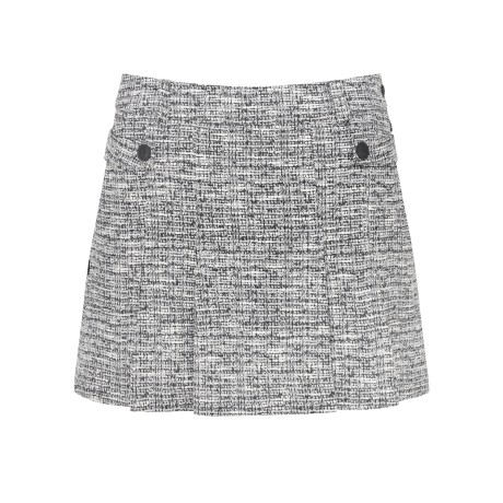 여성 트위드 버튼 탭 큐롯 스커트
