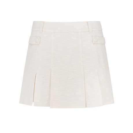 여성 트위드 버튼 탭 큐롯 스커트