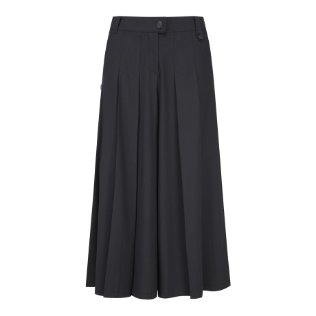 여성 플리츠 와이드 큐롯 팬츠