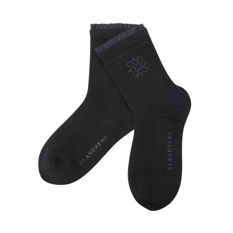 여성 별 심볼 레이스 믹스 중목 양말