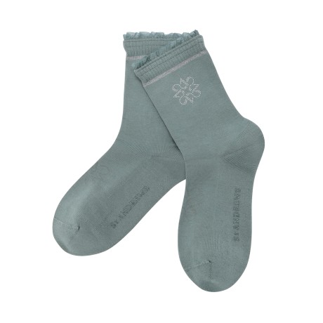 여성 별 심볼 레이스 믹스 중목 양말