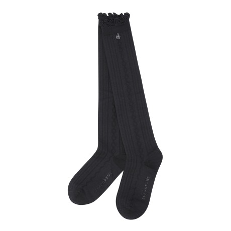 여성 별 심볼 포인트 짜임 레이스 니삭스