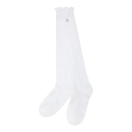 여성 별 심볼 포인트 짜임 레이스 니삭스