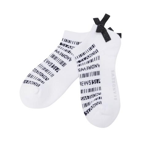 여성 레터링 리본 단목 양말