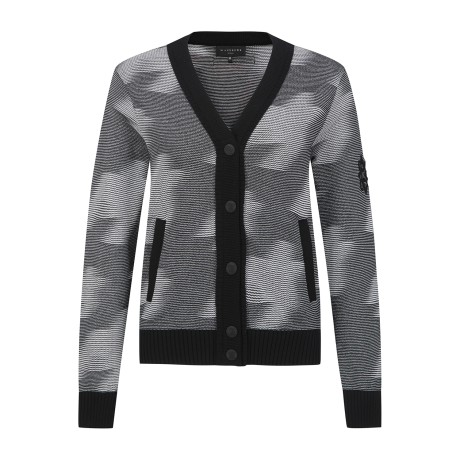 여성 하운드투스 패턴 니트 가디건