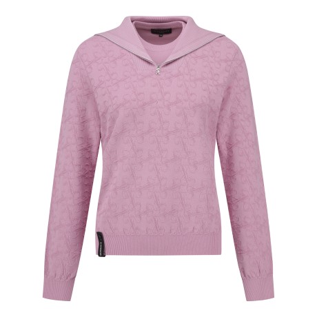 여성 별 심볼 패턴 와이드 칼라 니트