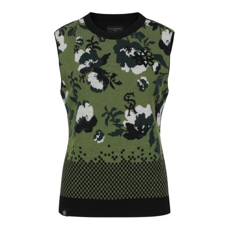 여성 플로럴 자카드 니트 베스트