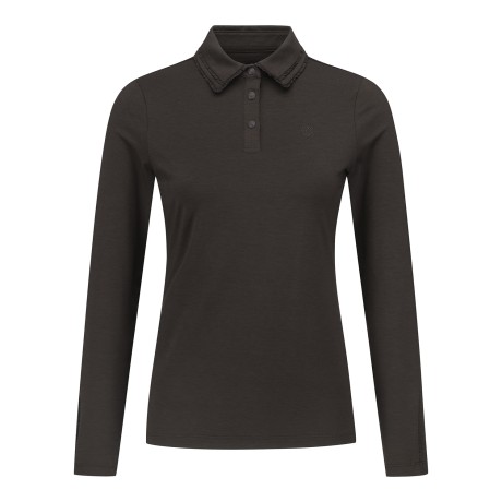 여성 프릴 칼라 긴팔 티셔츠