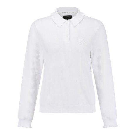 여성 별 심볼 프릴 칼라 티셔츠