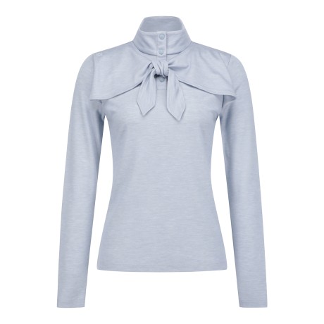 [ONLY BUCKET] 여성 스트랩 플랩 하이넥 긴팔 티셔츠