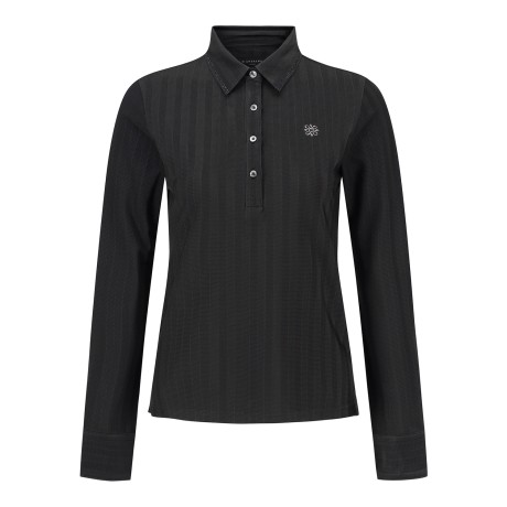 여성 헤링본 조직감 글리터 라인 칼라 티셔츠