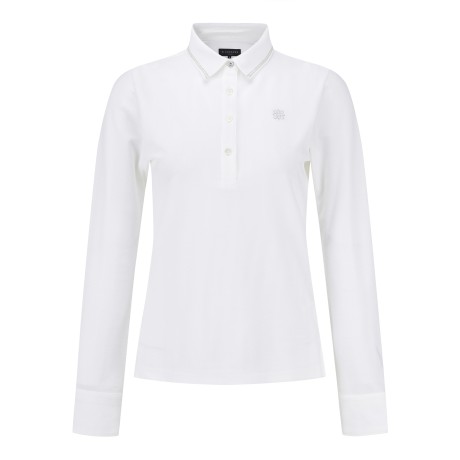 여성 헤링본 조직감 글리터 라인 칼라 티셔츠