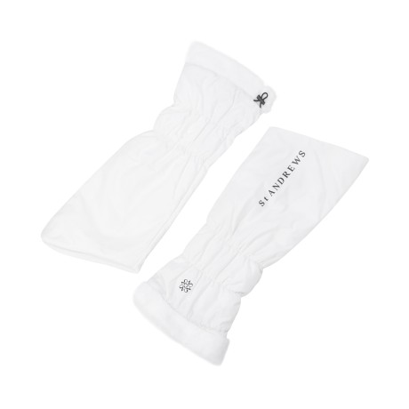 여성 퍼 블록 로고 스트링 레그워머