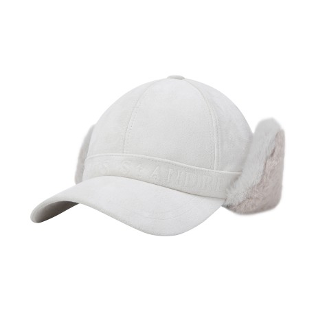 여성 퍼 워머 믹스 스웨이드 볼캡