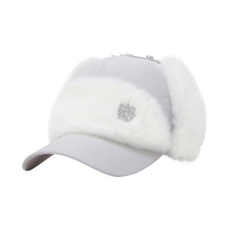 여성 별 심볼 리본 퍼 믹스 이어워머 볼캡