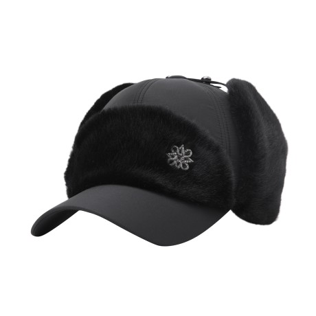 여성 별 심볼 리본 퍼 믹스 이어워머 볼캡