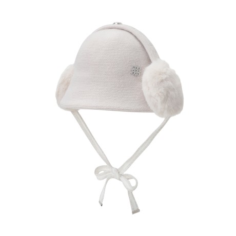 여성 로고 이어워머 & 심볼 니트햇