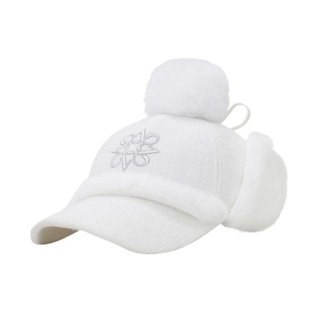 여성 탈착 폼폼 퍼 이어워머 볼캡