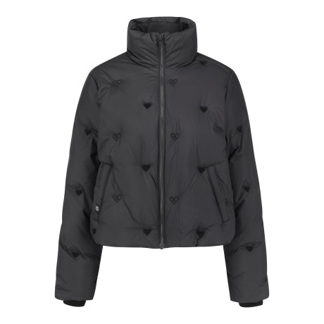 여성 하트 패턴 구스 다운 점퍼