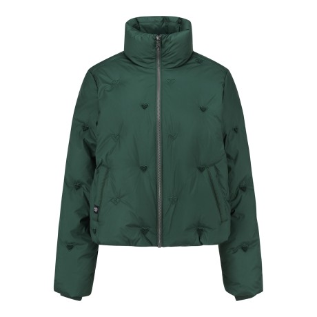 여성 하트 패턴 구스 다운 점퍼