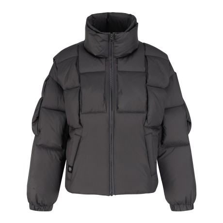 여성 패널 하이넥 구스다운 점퍼