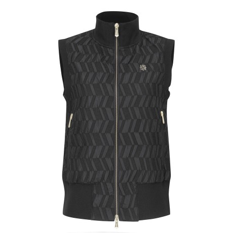 여성 우븐 믹스 쉐브론 슬리브리스 점퍼