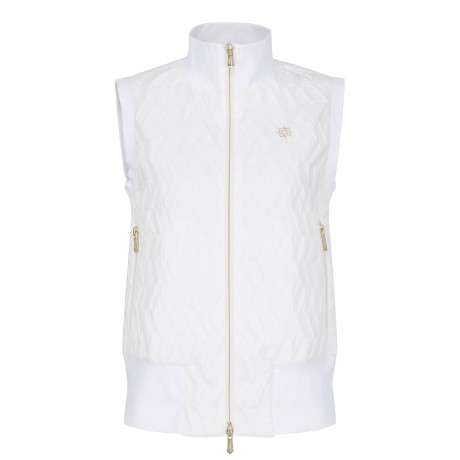 여성 우븐 믹스 쉐브론 슬리브리스 점퍼