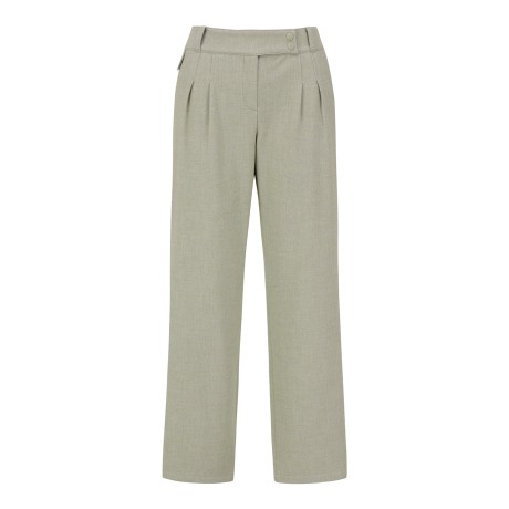 여성 더블 버튼 기모 투 턱 팬츠