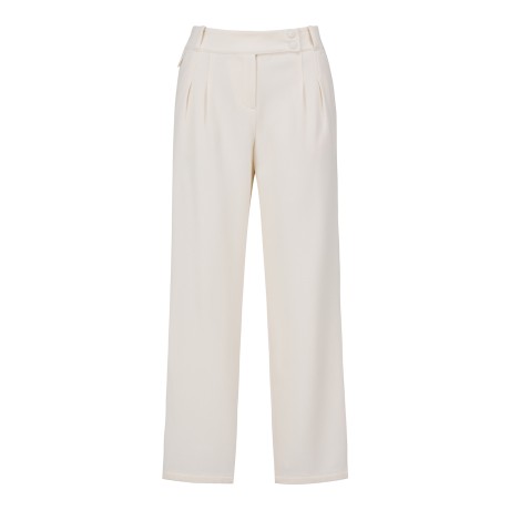 여성 더블 버튼 기모 투 턱 팬츠