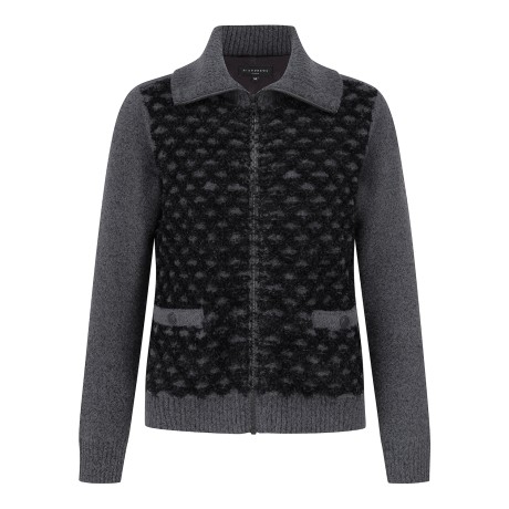 여성 프린지 패턴 구스 다운 믹스 방풍 집업 가디건