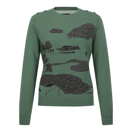 여성 스케치 자수 리벳 포인트 방풍 니트