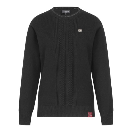 여성 별 심볼 케이블 라인 긴팔 니트