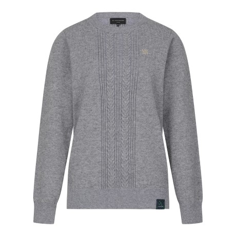 여성 별 심볼 케이블 라인 긴팔 니트